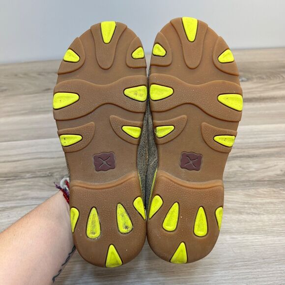 Twisted X Youth Brown Neon Bomber Leather Boat Shoe Loafers Size 3M (YDM0005) - Picture 10 of 10